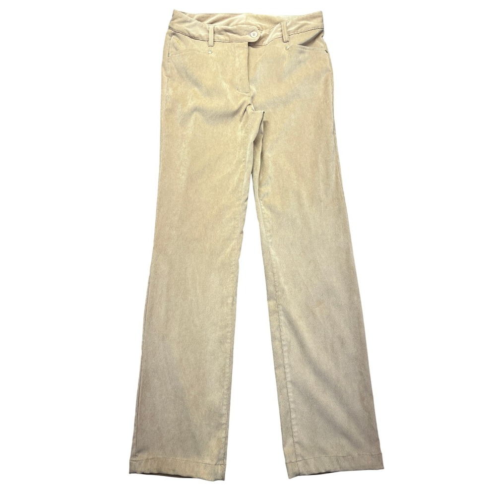 Chervo Corduroy Pants Straight Leg Dress Casual‎ Tan Beige Size 44 Fits 29"